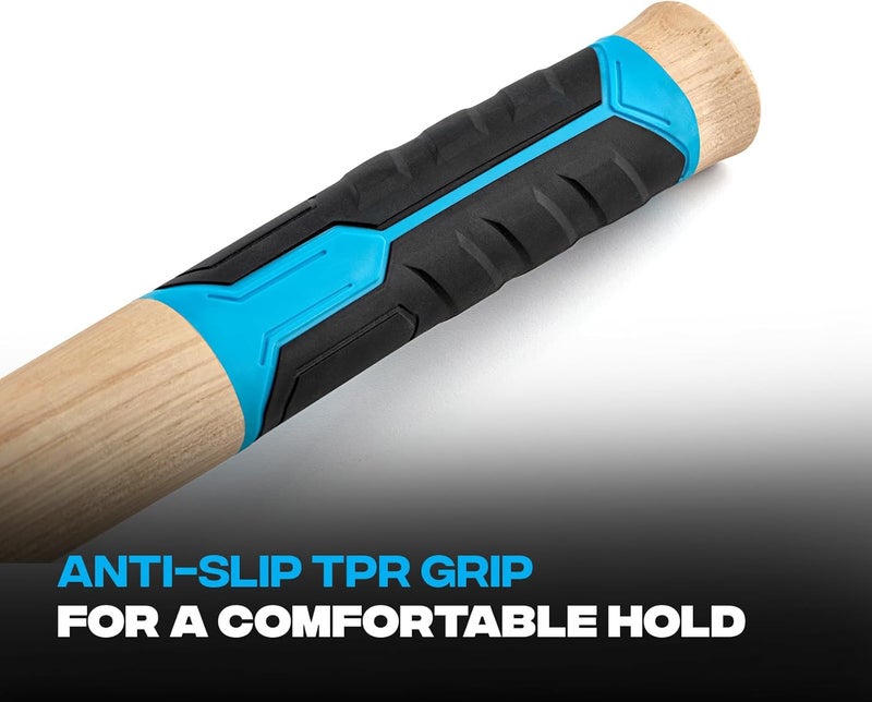 Ox Tools Pro Series 3lb California Framing Hammer, Milled Face Straight Claw Hammer with Forged Steel Head & Genuine American Hickory Handle, Curved Axe Handle & Magnetic Nail Starter -P089403 - Image 4